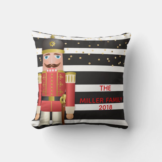 Christmas Nutcracker Throw Pillow (Front)