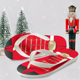 Christmas Nutcracker Toy Soldier Monogram Festive Kid's Thongs
