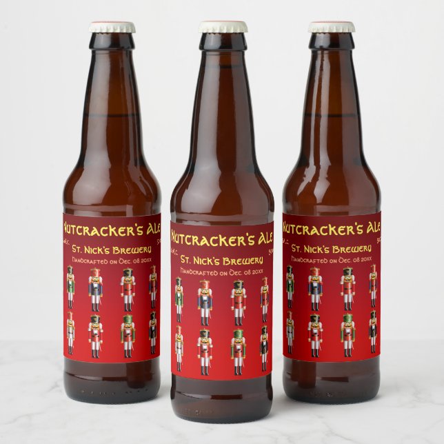 Christmas Nutcracker Toy Soldiers Beer Bottle Label (Bottles)