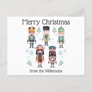 Christmas Nutcracker Toy Soldiers Holiday Postcard