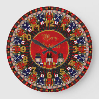 Christmas Nutcracker Trio, Style 2-ROUND CLOCK