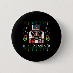 Christmas Nutcracker Whats Crackin Funny Xmas Men 6 Cm Round Badge