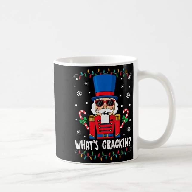Christmas Nutcracker Whats Crackin Funny Xmas Men  Coffee Mug (Right)