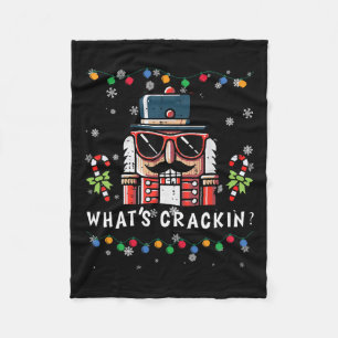 Christmas Nutcracker Whats Crackin Funny Xmas Men Fleece Blanket