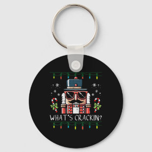 Christmas Nutcracker Whats Crackin Funny Xmas Men Key Ring