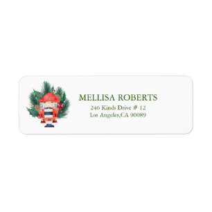 Christmas Nutcracker With Evergreens Bouquet Return Address Label
