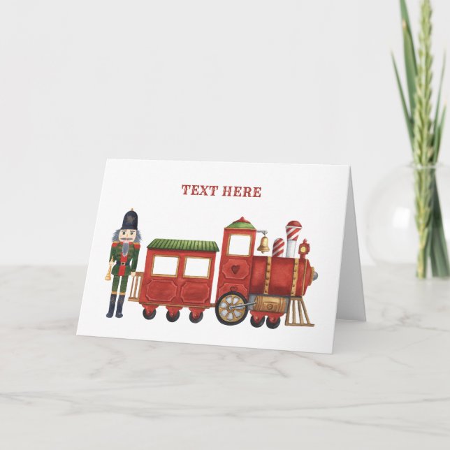 Christmas nutcracker with train card (Front)