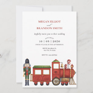 Christmas nutcracker with train wedding christmas save the date