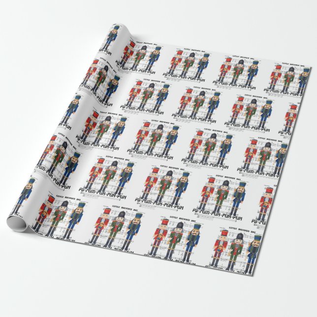 Christmas Nutcracker Wrapping Paper (Unrolled)
