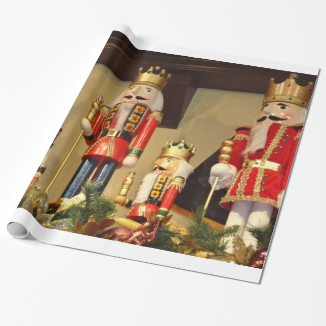 Christmas Nutcracker Wrapping Paper (Unrolled)