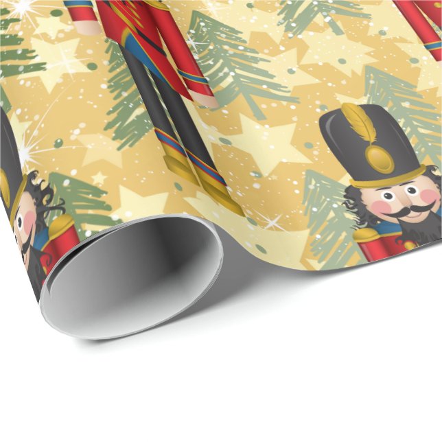Christmas Nutcracker Xmas Trees Soldier Wrapping Paper (Roll Corner)