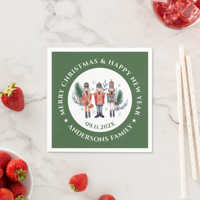 Christmas nutcrackers composition napkin (Insitu)