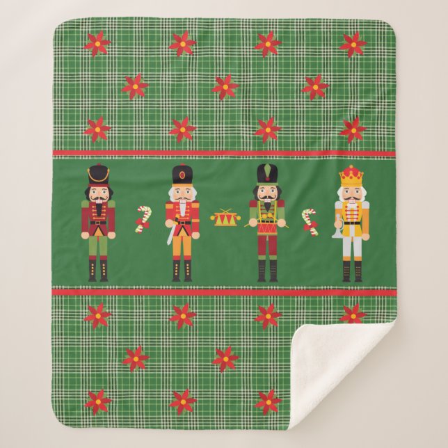 Christmas Nutcrackers Sherpa Fleece Blanket (Front)