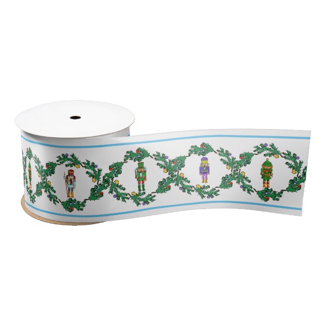 Christmas Nutcrackers Spirit Satin Ribbon (Spool)