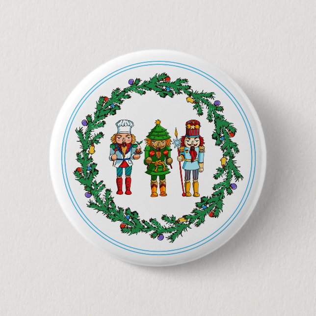 Christmas Nutcrackers Toy Soldiers 6 Cm Round Badge (Front)