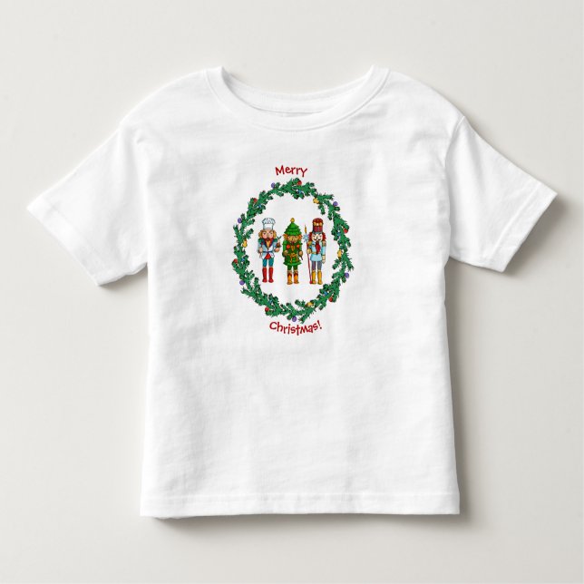 Christmas Nutcrackers Toy Soldiers Toddler T-Shirt (Front)