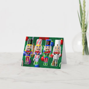 Christmas Nutcrackers with Little Red Trucks Holiday Card