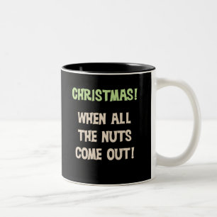 Christmas Nuts Funny Holiday Two-Tone Coffee Mug