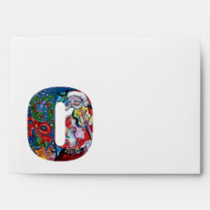 CHRISTMAS O LETTER /SANTA  CLAUS WITH VIOLIN ENVELOPE