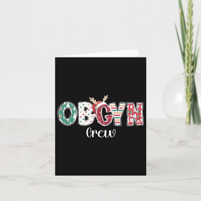Christmas Obgyn Crew Obstetrics Ob Gyn Group Team  Card (Front)