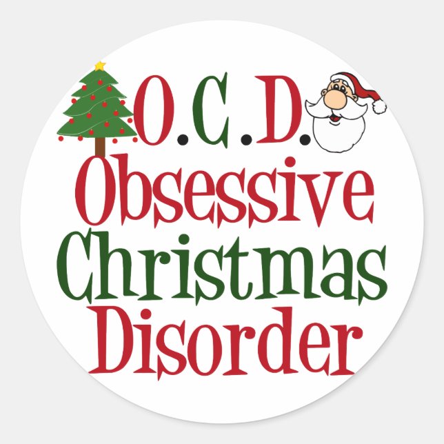 Christmas Obsession Classic Round Sticker (Front)