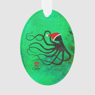 Christmas Octopus 2 - Acrylic Ornament