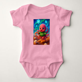  Christmas Octopus, Author Natasha Us   Baby Bodysuit