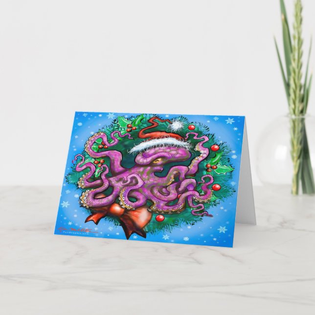 Christmas Octopus Card (Front)