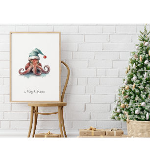 Christmas Octopus, customisable Photo Print