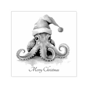 Christmas Octopus, customisable Self-inking Stamp