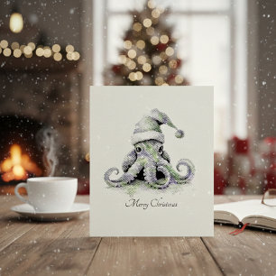 Christmas Octopus, customisable Self-inking Stamp