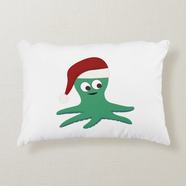 Christmas Octopus Decorative Cushion (Front)