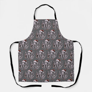 Christmas Octopus Holiday Santa Hat Xmas  Apron
