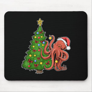 Christmas Octopus Mouse Pad