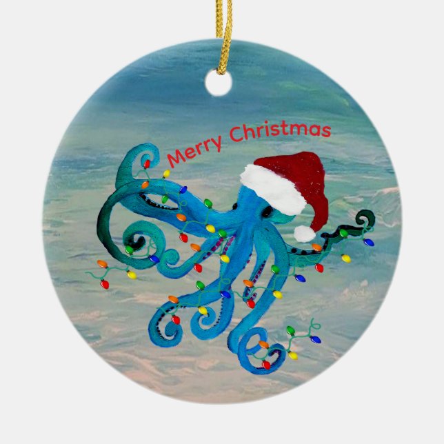 Christmas octopus tree ornament (Front)