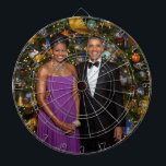 Christmas of President Barack Obama and Michelle Dartboard<br><div class="desc">White House Christmas Portrait, Barack Obama served as the 44th President of the United States. His story is the American story; values from the heartland, a middle-class upbringing in a strong family, hard work and education as the means of getting ahead, and the conviction that a life so blessed should...</div>