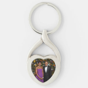 Christmas of President Barack Obama and Michelle Key Ring