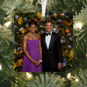Christmas of President Barack Obama and Michelle Metal Tree Decoration