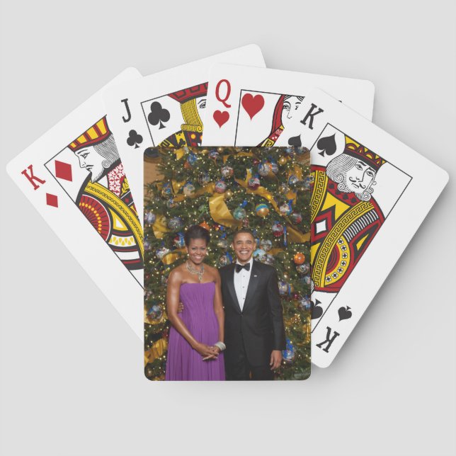 Christmas of President Barack Obama and Michelle Playing Cards (Back)