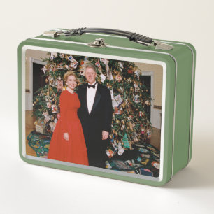 Christmas of US President Bill Clinton & Hillary  Metal Lunch Box