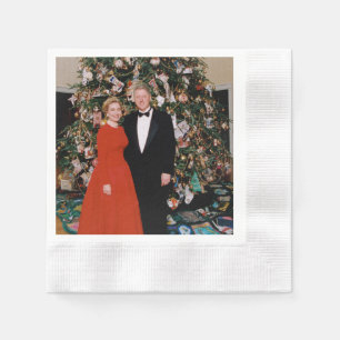 Christmas of US President Bill Clinton & Hillary  Napkin