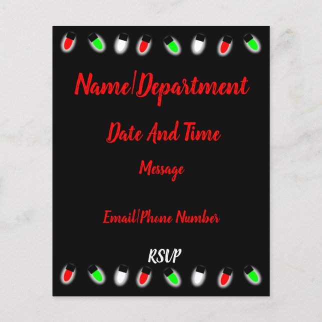 Christmas Office Party Invitation Flyer (Back)