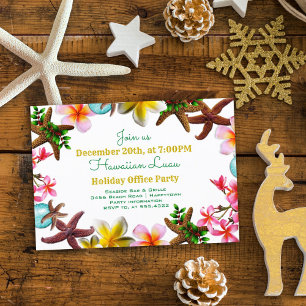 Christmas Office Party Luau Starfish Border Invitation