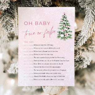 Christmas Oh Baby True or False Baby Shower Game Invitation