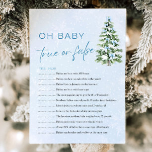 Christmas Oh Baby True or False Baby Shower Game Invitation