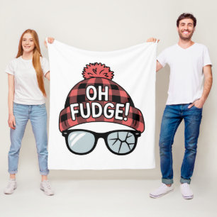 Christmas Oh Fudge Xmas Vacation Funny Holiday Fleece Blanket