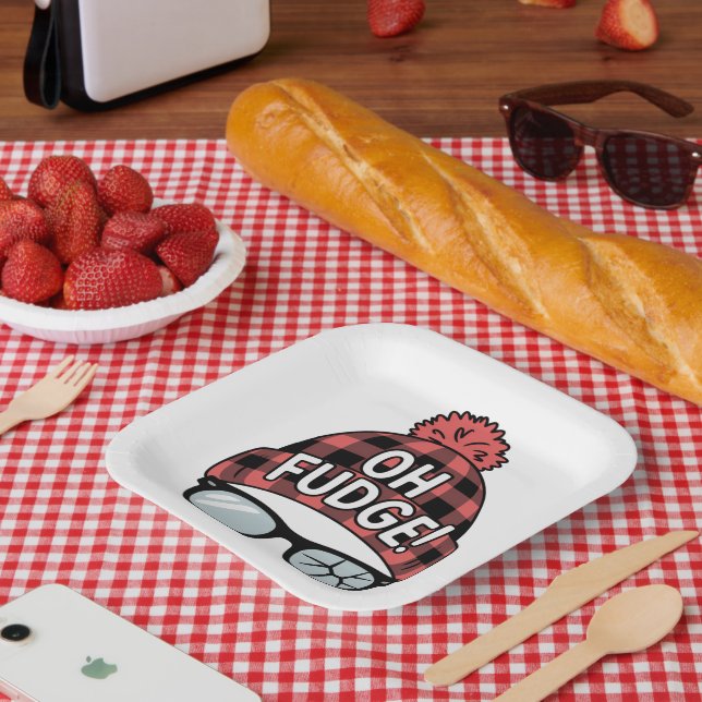 Christmas Oh Fudge Xmas Vacation Funny Holiday  Paper Plate (Picnic)