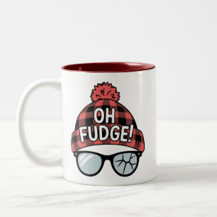 Christmas Oh Fudge Xmas Vacation Funny Holiday  Two-Tone Coffee Mug