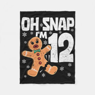 Christmas Oh Snap 12 Years Old Gingerbread Man 12t Fleece Blanket