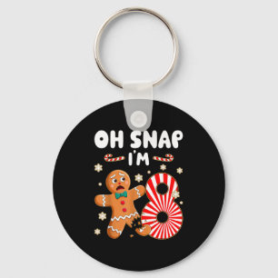 Christmas Oh Snap 8 Year Old Gingerbread Man 8th B Key Ring